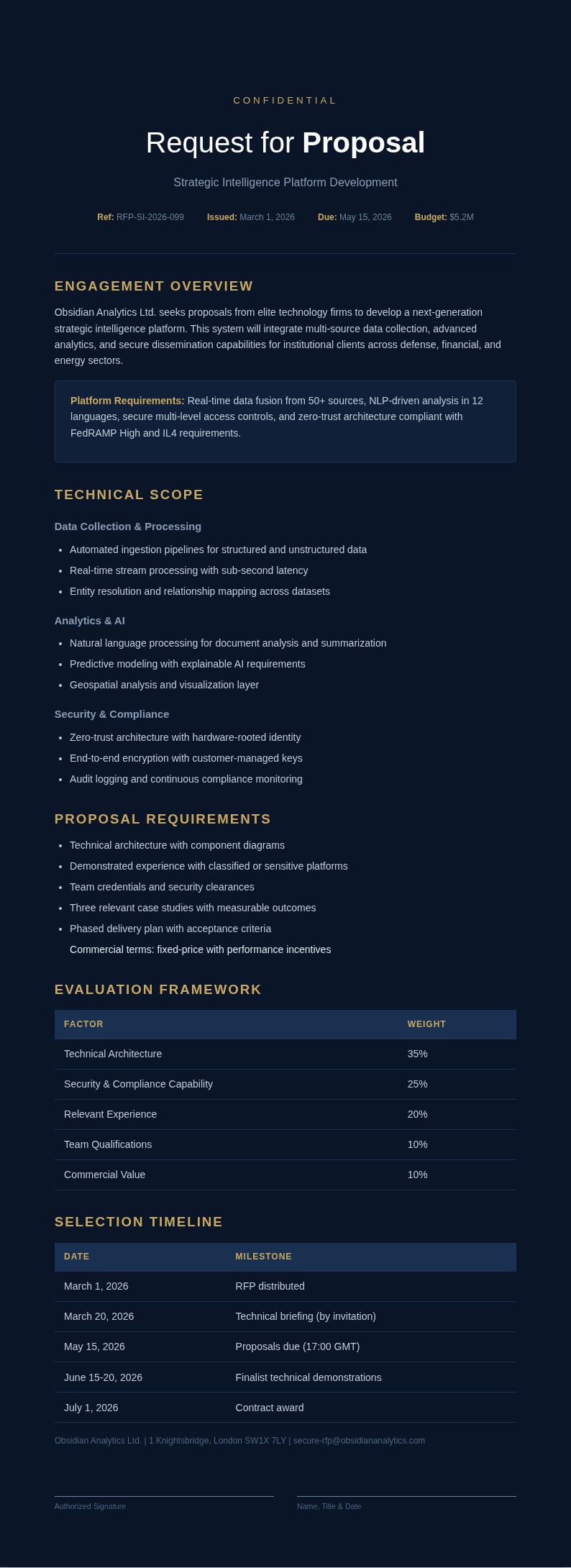 Midnight Request for Proposal